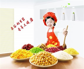 五谷好豆浆PSD人物广告